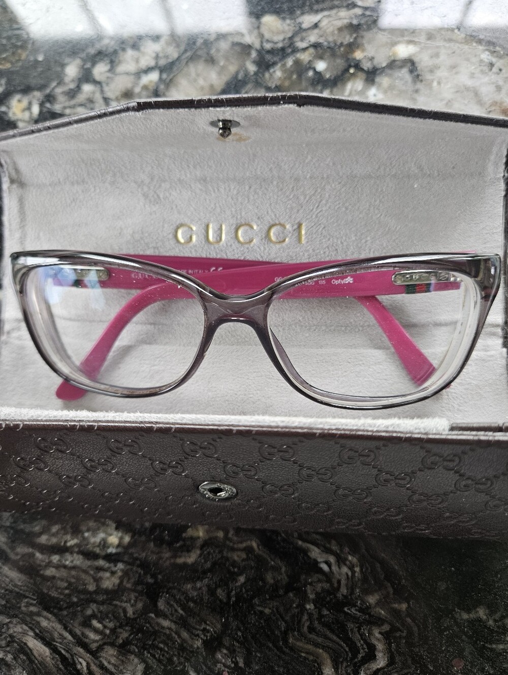 Gucci GG 3683 4UG Smoky Gray/Fuchsia Frames Made In Italy